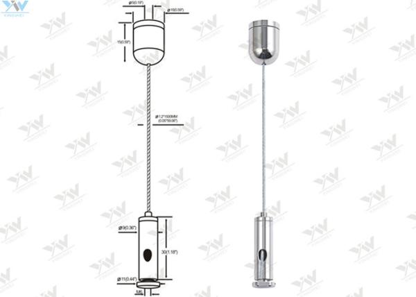 Quick Installation LED Panel Light Suspension Kit For Aluminium Profiles