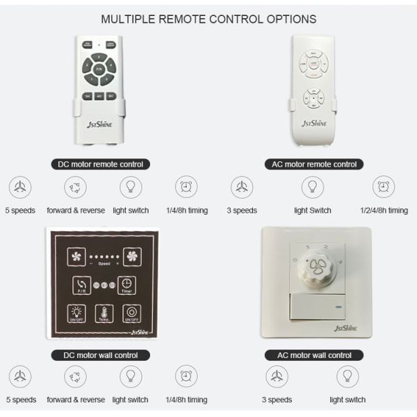 Actualice su hogar con 360 grados de alta velocidad rotativo motor AC luces de ventilador de techo de lujo