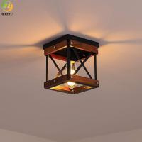 plafonnier nordique en bois LED du fer 220V pour la tête à la maison de l'hôtel 1