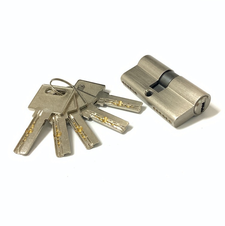 Custom Size Aluminum Brass Cylinder 60mm Door Barrel Lock With Keys