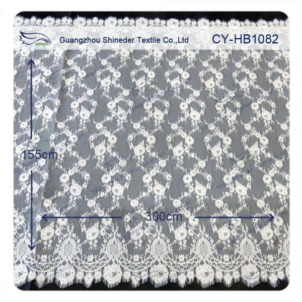 Custom Printed Swiss Voile Lace Trimming / Wedding Dresses Lace Fabric