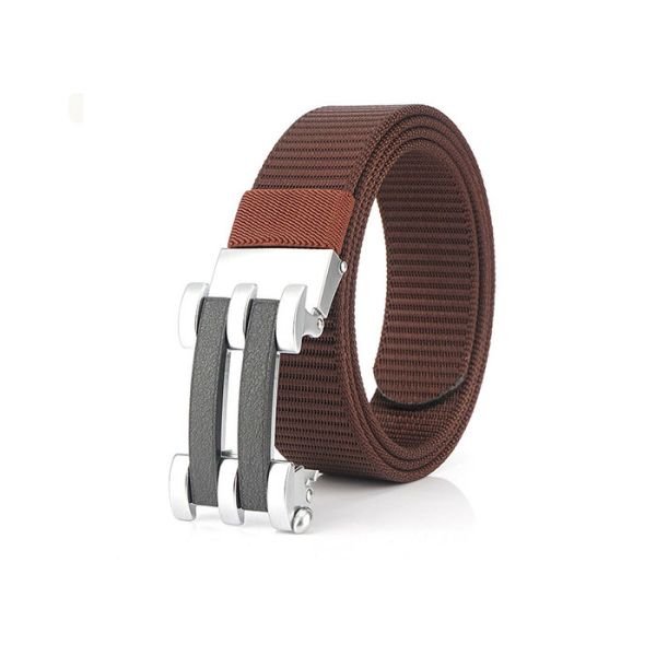 110cm Length Mens Elastic Stretch Belts with Brass Auto Buckle