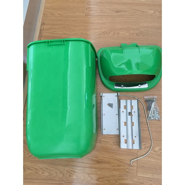 Outdoor Standing Induction Type Eco-friendly 50L Green Small Double Bins Plastic Waste Bin