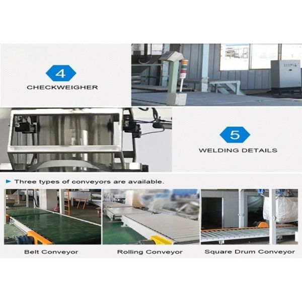 1.5KW Gravity Type Jumbo Bag Packing Machine with 400-2000kg Weighing Range and ±0.2-0.5% Accuracy for Plastic Industry