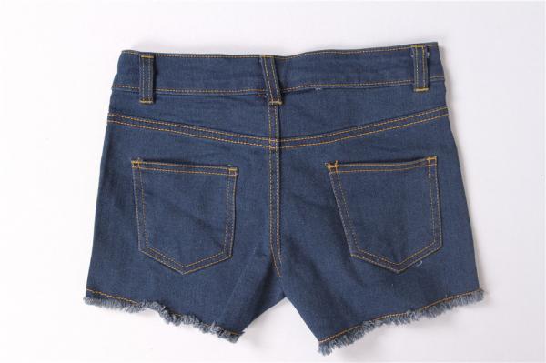82% Cotton 16% Polyester Junior Girls Blue Jean Shorts Distressed Denim Shorts