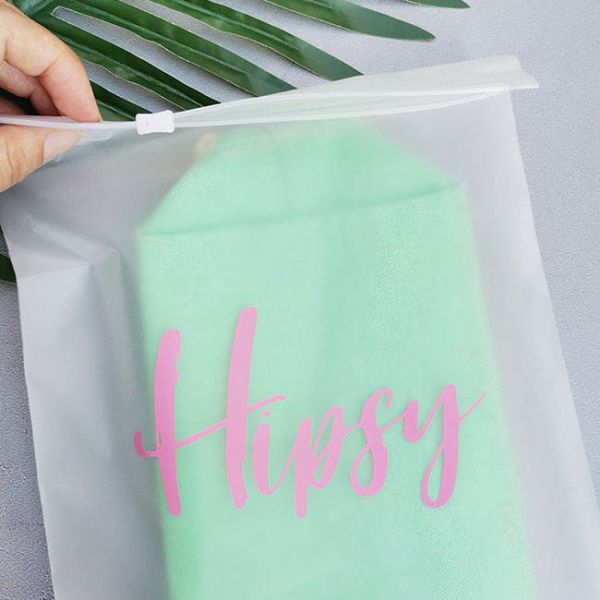 Customized Full Printing Zip Lock Slider Clothes Frosted Pvc Eva Cpe Plastic Packing T Shirt Underdress Frosty Zipper