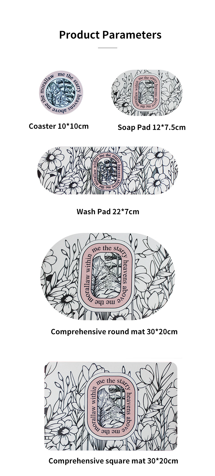 Modern Natural Diatom Mud Bath Mat Drying Mat Water Absorbing Fiber Diatomite Soap Mat