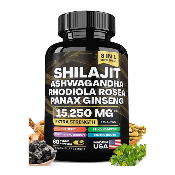 Shilajit extract powder fulvic acid capsule shilajit capsule resin 85 minerals brain support enhance male strength