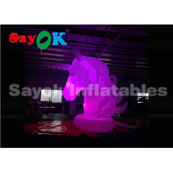 Inflatable Model Giant Blow Up Lighting Unicorn Cartoon Characters For Advertisement SGS UL