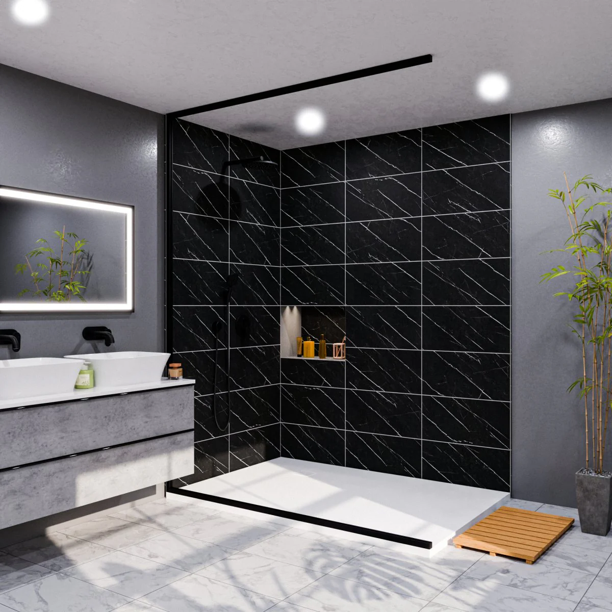 Reflective Black Marble Acp Sheets Cladding Granite Aluminum Composite Panel Decoration Wall  Panels 0.03mm To 0.6mm Marble Design