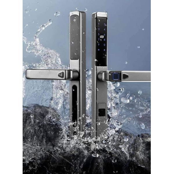 QLEUNG S616 IP65 Cerradura de puerta inteligente impermeable con huella digital y aplicación Tuya