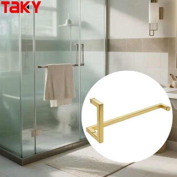 Hot Sale Stainless Steel 304 Gold Shower Handle Bathroom L Shape Square Pull Handle