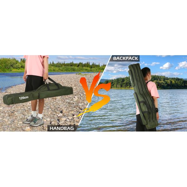 Fishing Rod Case Three Layers Fishing Rod Bag Oxford Folding Fishing Pole Bag Outdoor Waterproof Tackle Storage