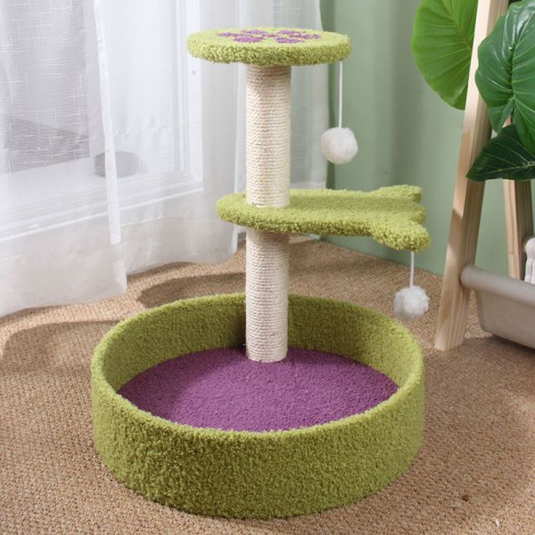 Electric and Not Electric Cat Toy Sisal Short Plush Stable Scratcher Tower for Market