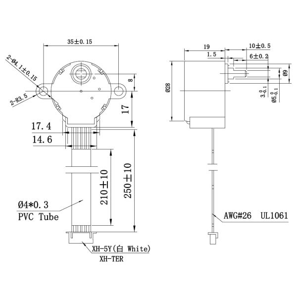 Мотор мини шестерни коэффициента 1:64 Stepper мотора наивысшей мощности 28BYJ48 малошумной небольшой Stepper