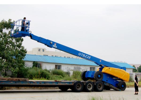 28M Self Propelled Telescopic Vehicle Mounted Hydraulic Boom Lift With Cummins Diesel Engine GTBZ28