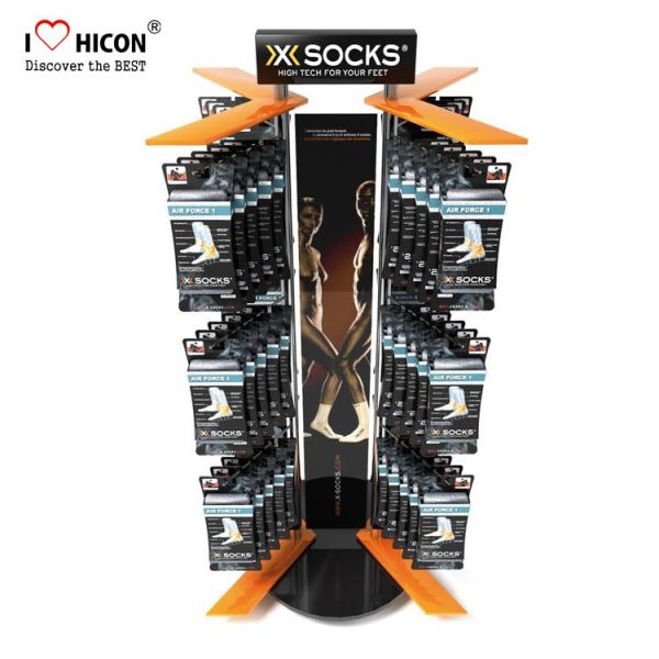 Metal Display Rack Visual Merchandising Sock Retail Store Display Stand