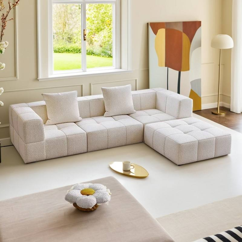 Custom Vacuum Packed Compressed Sponge Combination Sofa Ottoman Set Modular Sectional Couch Compressed Sofa Set for Home