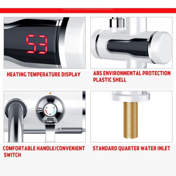 Chuveiro elétrico elétrico imediato aquecedor torneiro de aquecedor Tap 3000W da água do ABS
