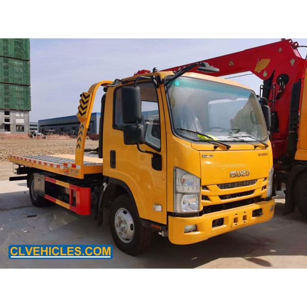 ISUZU ELF 98hp Flat Bed Tow Truck KV100 4200mm 4 ton heavy duty
