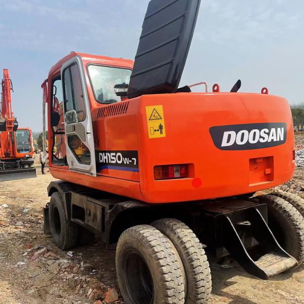 15Ton Medium Used Doosan Excavators Dh150-7 Wheeled Crawler Excavator Types