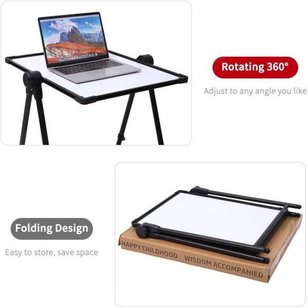 Magnetic Dry Erase Board Double Sided 360 Degree Rotating Adjustable Height Sturdy Aluminum Alloy Construction Easy to Store