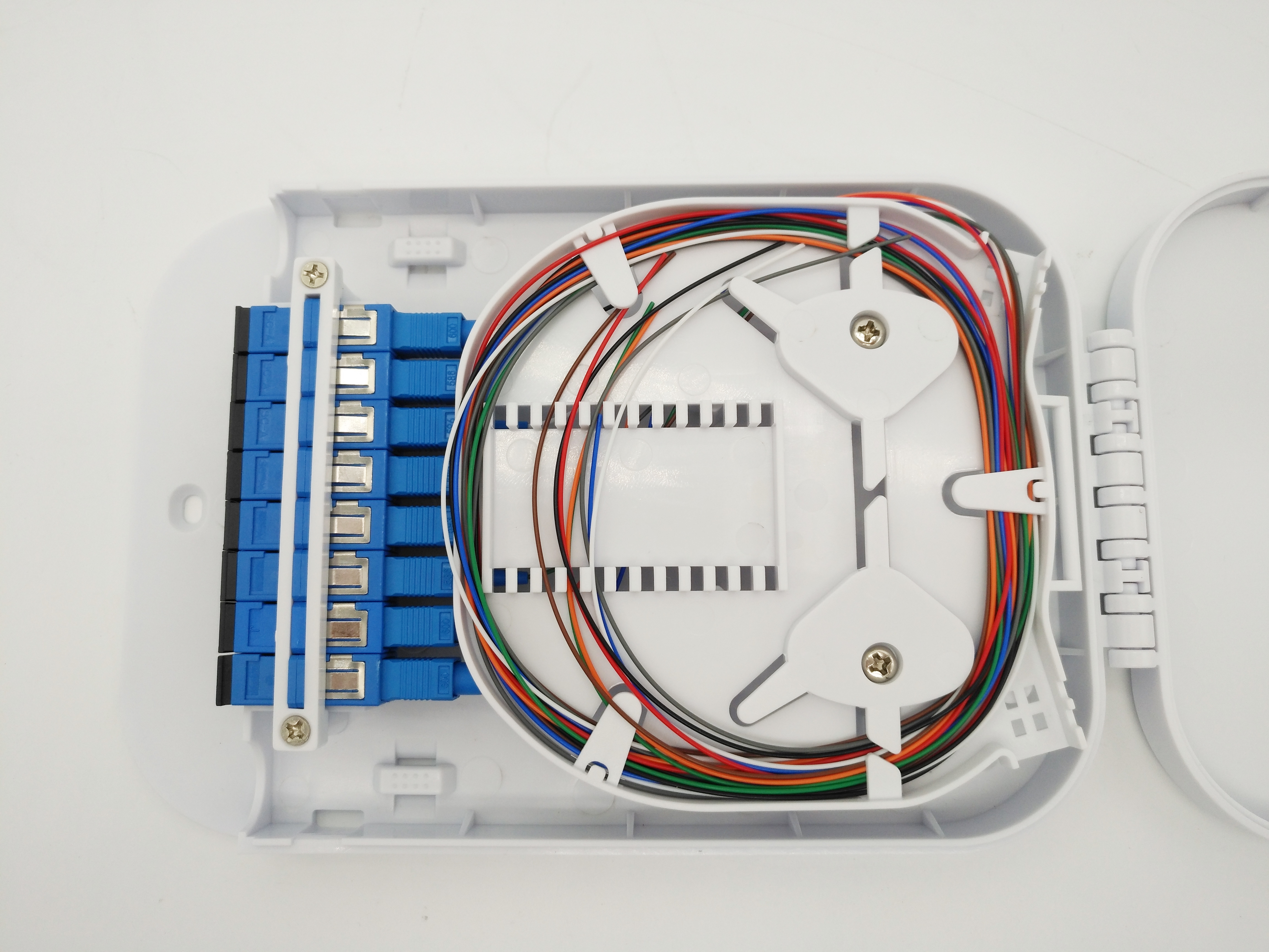 Fiber Optic Termination Box with 1x8 PLC Splitter for FTTH Indoor Wall Mounted