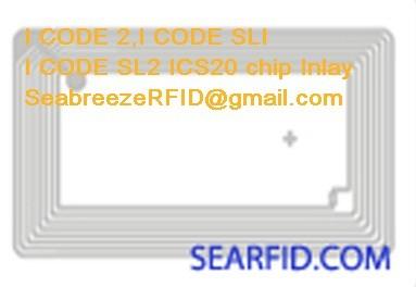 I CODE 2 chip electronic tags inlay cards, I CODE SLI/SL2 ICS20 inlay cards, HF inlay cards