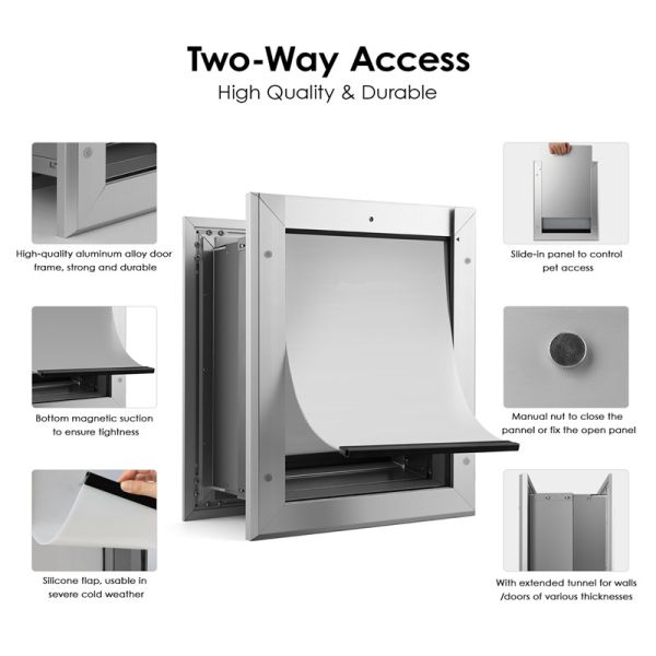 Customized Aluminum PET Door Controllable Access Two Way Dog Door