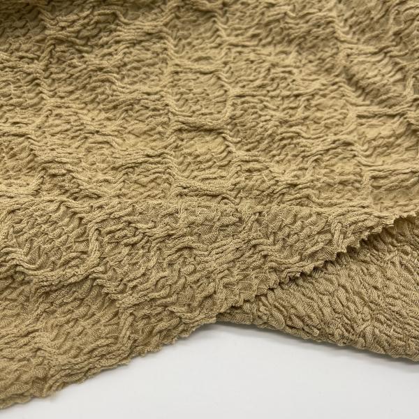 Knitting Jaquard Fabric 1000 KG MOQ Shanghai/Ningbo Port Honeycomb crepe 97% Polyester 3% Spandex 175cm 26gsm N07-079