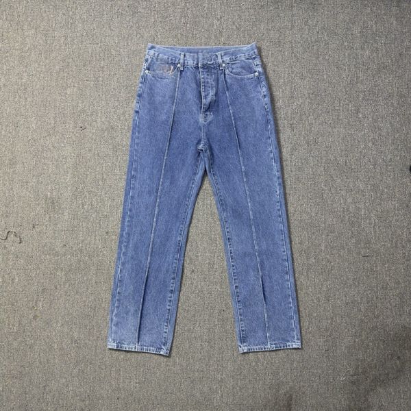 Men's Outerwear Blue Jeans Sets Washed Printing Denim Jacket Set Weaving Method Woven