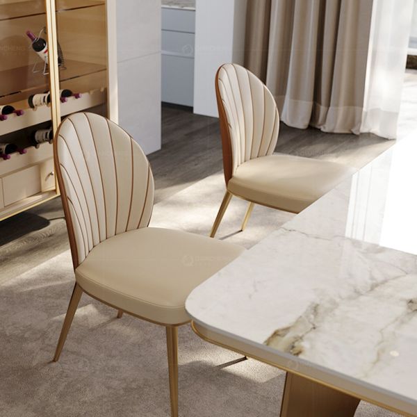 Wholesale luxury scandinavian tufted ss steel gold dining chairs