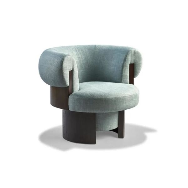 Apartment Solid Wood Sofa Living Room Creative Single Fabric Leisure Chair