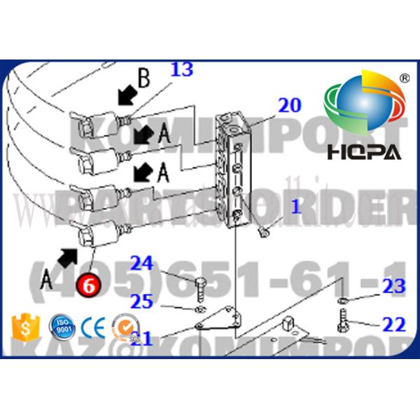 203-60-62171 203-60-62161 Excavator Spare Parts , Rotary Solenoid Valve PC120-6 PC60-6 PC120-6 PC60-7