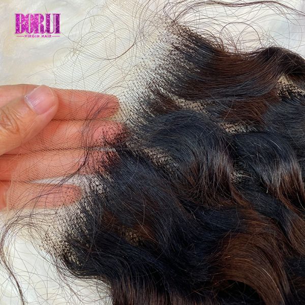 Virgin Peruvian Human Hair HD Invisible Lace Closure 5x5 Water Wave