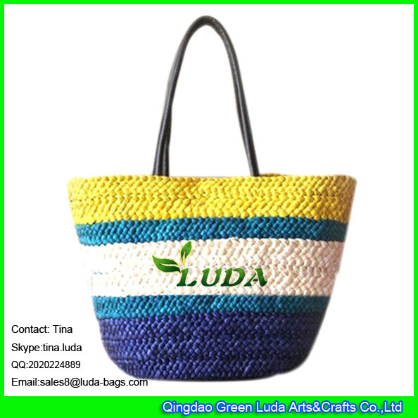 LUDA wholesale straw handbags large cornhusk women straw bags