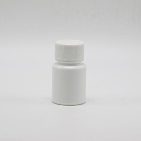 Bouteille vide en plastique blanc de forme ronde en PEHD de 20 ml pour le stockage de l'échantillon de poudre chimique