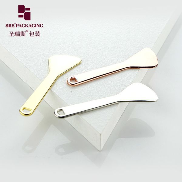 SPA skin care luxury zinc alloy flat gold silver cosmetic spatula metal