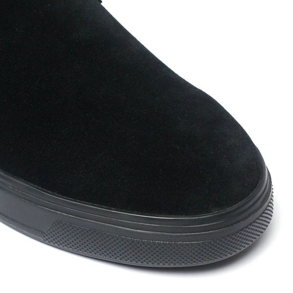 Black Lace-up Anti Slippery Mens Leather Casual Boots