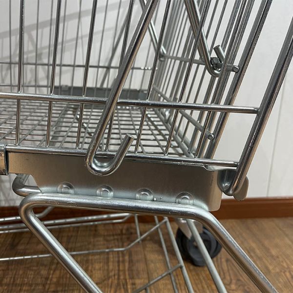 4 Wheels Asian Metal Supermarket Retail Hand Shopping Cart Trolley