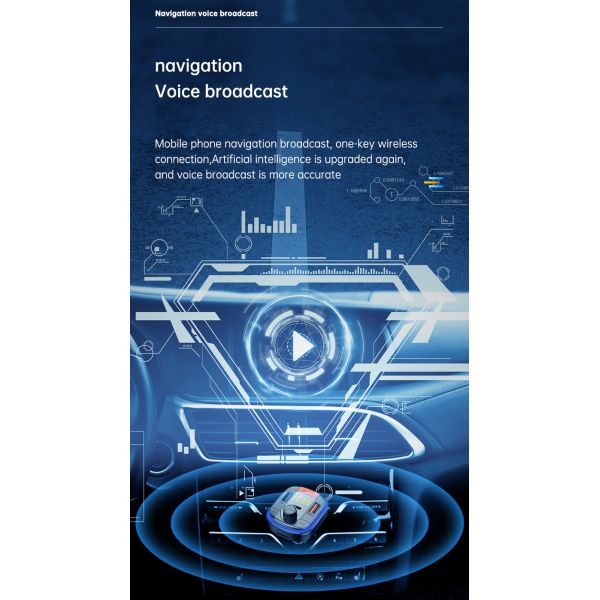 CVC беспроводной PD QC3.0 передатчика MP3 FM автомобиля удваивает заряжатель автомобиля USB