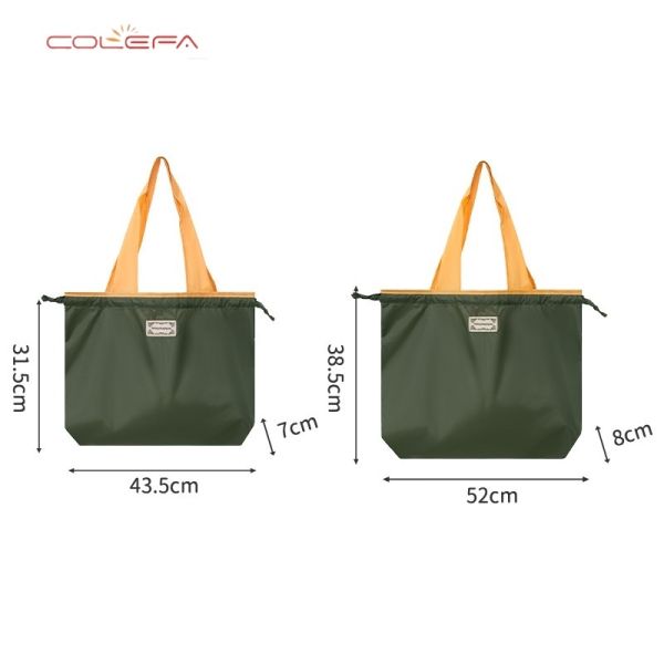 Foldable Supermarket Shopping Bags Oxford Made Eco-Friendly Portable Large Capacity with Drawstring Tote Waterproof Grocery Bag