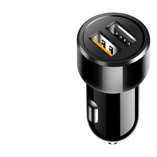 Dual USB car charger   quick charge 3.0+5v 2.4a  PC fireproof material