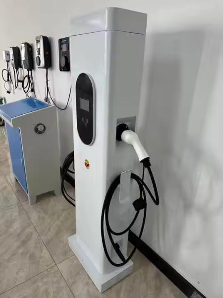 Dual Gun Floor Mounting 32A Evse EV Car Charger Station 3 Phase 14KW 22KW 44KW