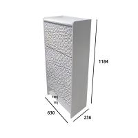 Armoire à chaussures en bois blanc à diamants