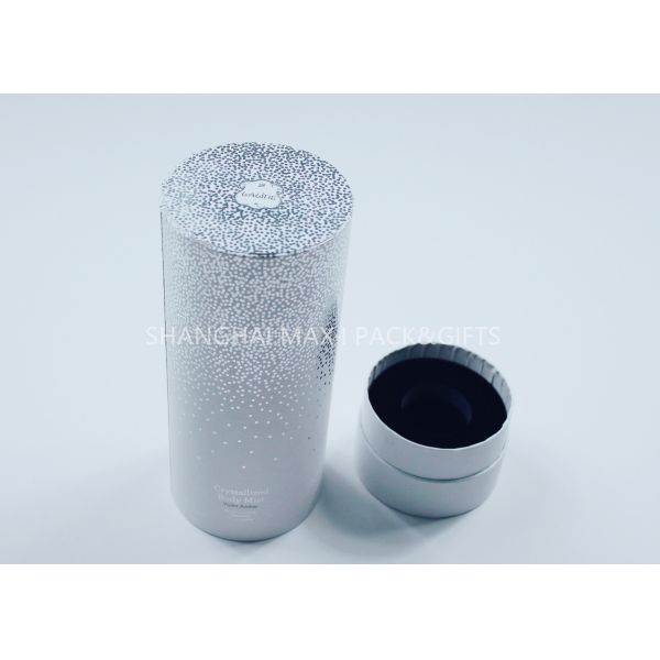 Purple Luxury Round Cardboard Containers Perfume Spray Jewelry Packaging White Silver