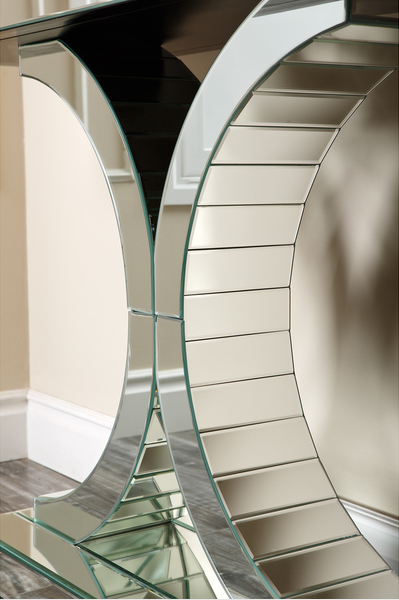 Accent Crystal Mirrored Console Table Hotel Entryway Furniture