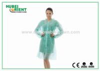 Coats de laboratório descartáveis do tipo Tyvek verde com fita de fixação de nylon para evitar poeira