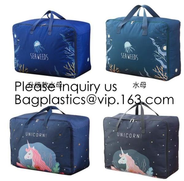 Light Weight Large Capacity 600D Polyester Duvets Pillows Home Quilt Storage Bag with Zippers,Ecofriendly Quilt Gift Pac