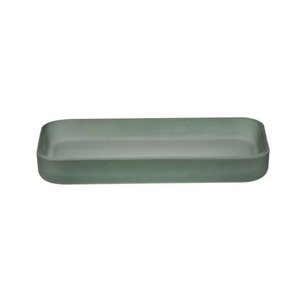 Green Glass Bathroom Accessories Set Acid Wash ABS Pump Head Bathroom Counter Tray
